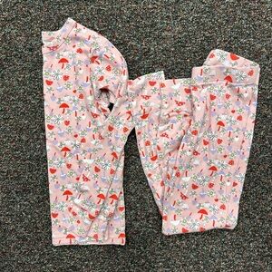 Girls Organic Cotton Mushroom & Flower Pajamas